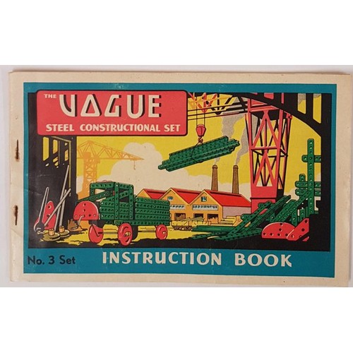 109 - Vogue Steel Construction Set. No. 3 Major with Instruction Book. 1945 to 1957. Wired into Original B... 