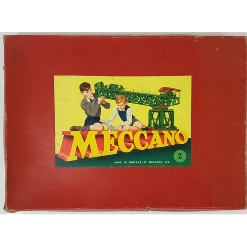 110 - Meccano No. 2 with Instruction Book. 1945 to 1957. Wired into Original Box