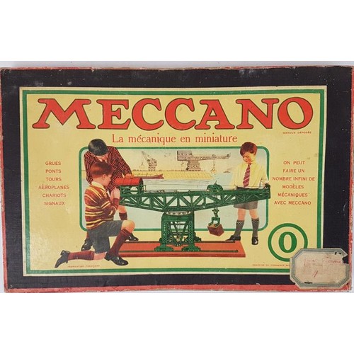 112 - Meccano No. 0 with Instruction Book. Wired into Original Box