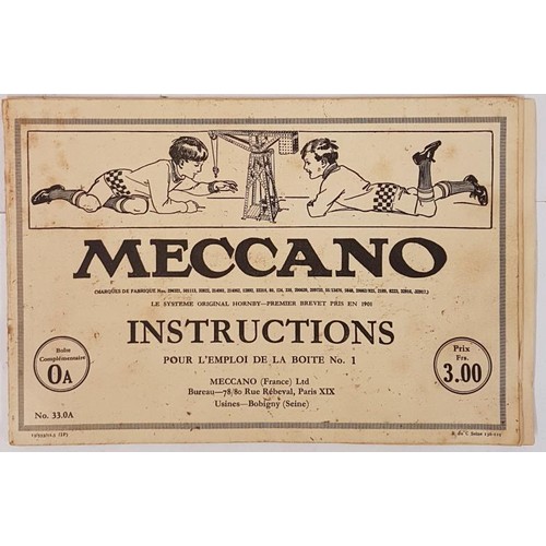 114 - Meccano No. 0a with Instruction Book. Wired into Original Box