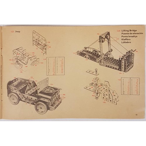 115 - Meccano No. 1. No Lid. With Instruction Book. Wired into Original Box