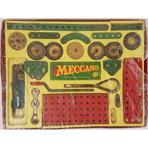 115 - Meccano No. 1. No Lid. With Instruction Book. Wired into Original Box