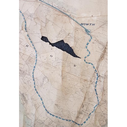 241 - 'Mills's Map' - showing proposed route of the Hill of Howth Tram and connections with GNRI branch li... 