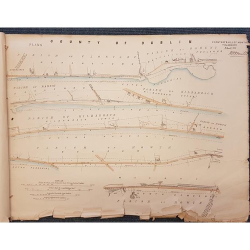 245 - Clontarf and Hill of Howth Tramways Plans and Sections: Easter Sitting, 1894. 'M. H. Mills' - Facsim... 