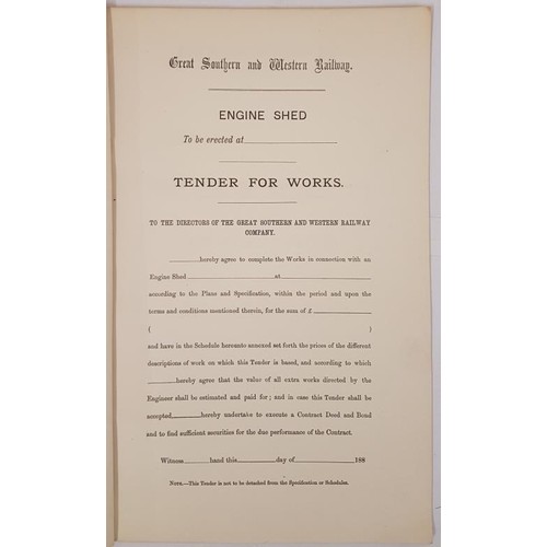 265 - Great Southern and Western Railway - Tendered Document for the Construction of an Engine Shed