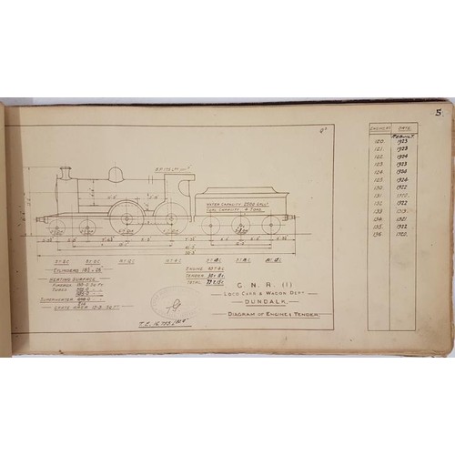 274 - 'G.N.R.I. Locomotives - Diagrams of.....' F.A. Campion, Chief Engineer (1909-1929). Rolling Stock Sr... 