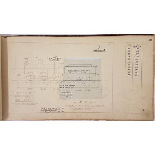 274 - 'G.N.R.I. Locomotives - Diagrams of.....' F.A. Campion, Chief Engineer (1909-1929). Rolling Stock Sr... 