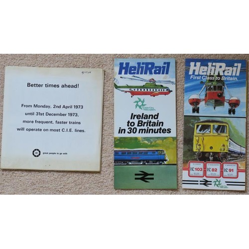 294 - Preview of 1973 Accelerated CIÉ Rail Services, HeliRail flyers – 2x (not identical) Ver... 