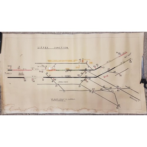 345 - Two Signal Box Track Diagrams (Clonsilla) (1 framed, 1 unframed)