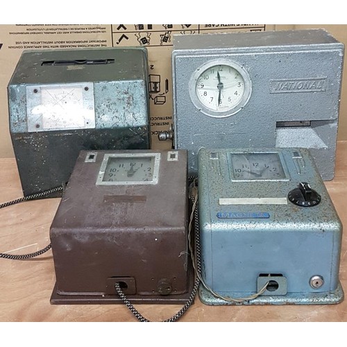 449 - Four Vintage Metal Cased Time Recording Clocks