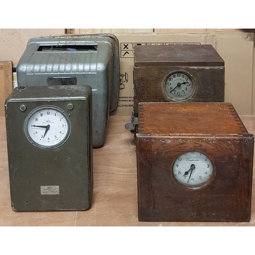 450 - Four Vintage Time Recorder Clocks