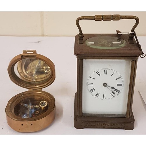 451 - Brass Time Clock presented to Captain R. H. Boyle by the members of the Sergent's Mess 16th QL on hi... 