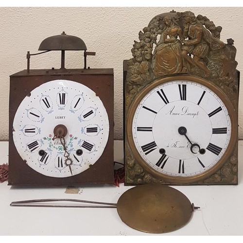 453 - Two French Comtoise Clocks and a Pendulum (A/F)