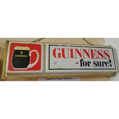 337 - Double Sided Guinness Light - 9ins x 28ins