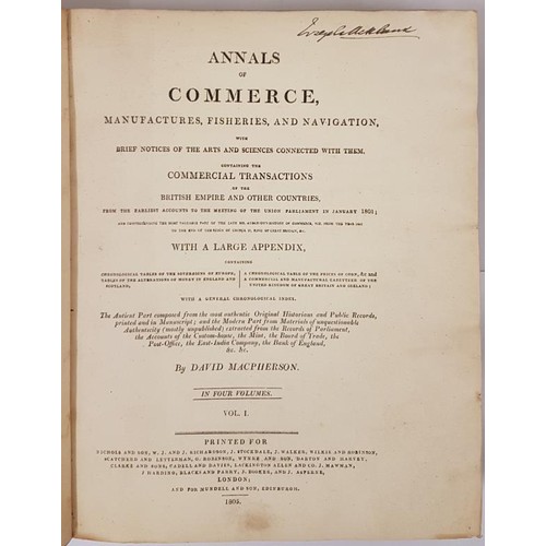 36 - Macpherson: Annals of Commerce 4 vols