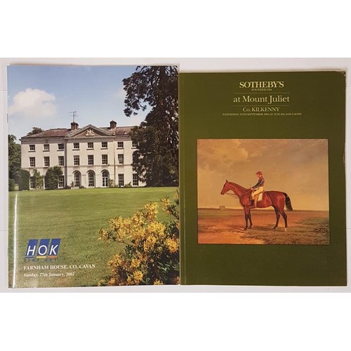 50 - Sothebys auction catalogue re sale of Mount Juliet , Kilkenny contents in Sept, 1986. Illustrated;&n... 
