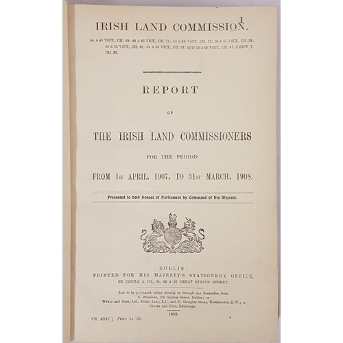 82 - Reports of The Commissioners, Irish Forestry, Land Acts, Congested Districts Board, Dublin Hospitals... 