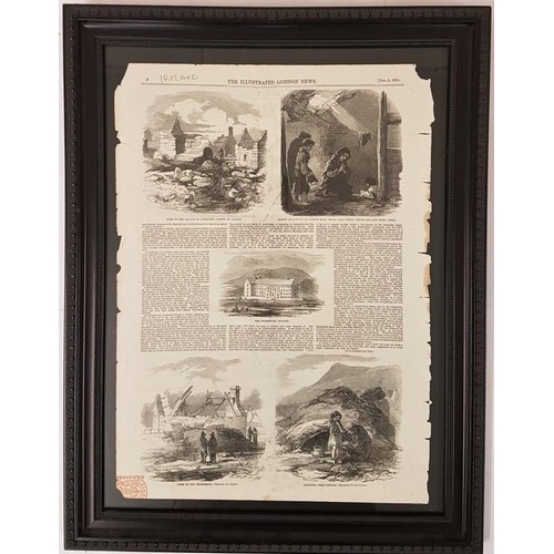 578 - The Illustrated London News, dated Jan 5 1850. One page, framed depicting The famine