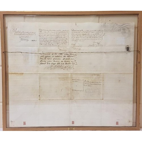 580 - Framed Legal Indenture Document from 1790