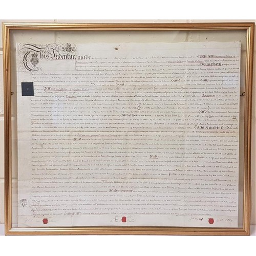 580 - Framed Legal Indenture Document from 1790