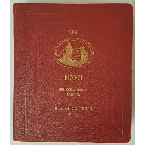 605 - Lloyd's Register of Shipping 1970-71 Mullock & Sons Ld., Limerick. Register of Ships Vol I A-L &... 