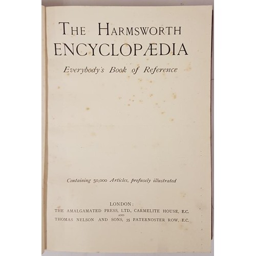 611 - FINE BINDING. The Harmsworth Encyclopaedia. Everybody’s Book of Reference. 8 volumes. London: Amalga... 