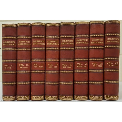 611 - FINE BINDING. The Harmsworth Encyclopaedia. Everybody’s Book of Reference. 8 volumes. London: Amalga... 