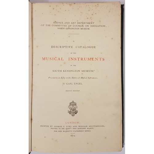 71 - C. Engel. A Descriptive Catalogue of the Musical Instruments in the South Kensington Museum. 1874. P... 