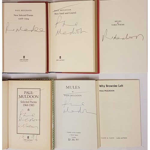 74 - Paul Muldoon Selected Poems 1968 – 1983 Faber, 1986 (1st ed). VG+ in cloth, DW. Signed, . insc... 