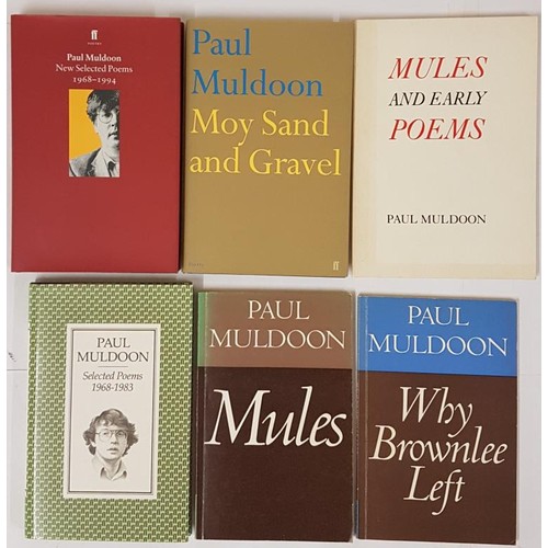 74 - Paul Muldoon Selected Poems 1968 – 1983 Faber, 1986 (1st ed). VG+ in cloth, DW. Signed, . insc... 