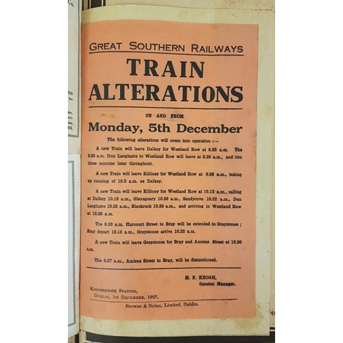 75 - Great Southern Railways Time Table 1926 until further notice. Bound volume with 3 large format time ... 