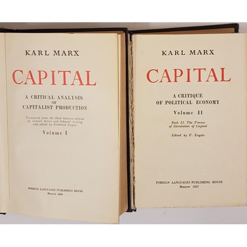 83 - Karl Marx. Capital- A Critical Analysis of Capitalist Production. 1959. 2 volumes. Scarce first Engl... 