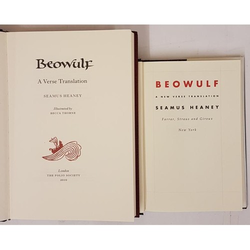 451 - Seamus Heaney Beowulf The Folio Society, 2010. Ill. by Becca Thorne. TEG. Gilt dec. leather spine. F... 