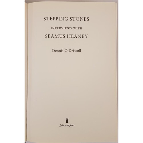 457 - D. O’Driscoll. Stepping Stones – Interviews with Seamus Heaney. 2008. 1st. Fine d.j.... 