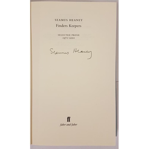 467 - Seamus Heaney Finders Keepers - Faber, 1st ed. Signed. Fine in cloth, dj. (1)