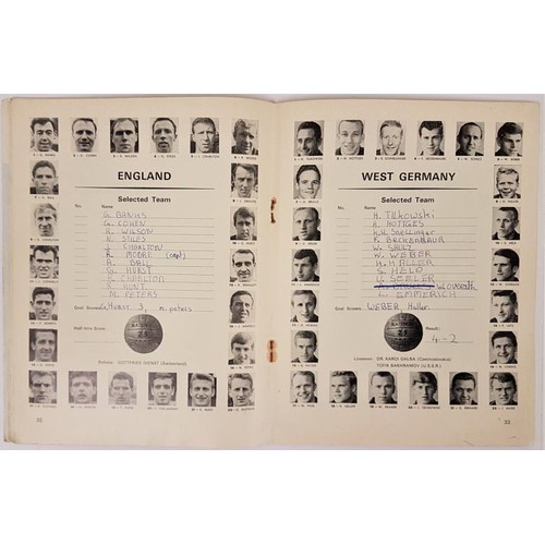 599 - World Championship Souvenir Programme; England v West Germany Saturday July 30th 1966