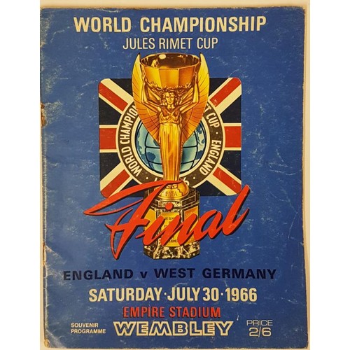 599 - World Championship Souvenir Programme; England v West Germany Saturday July 30th 1966