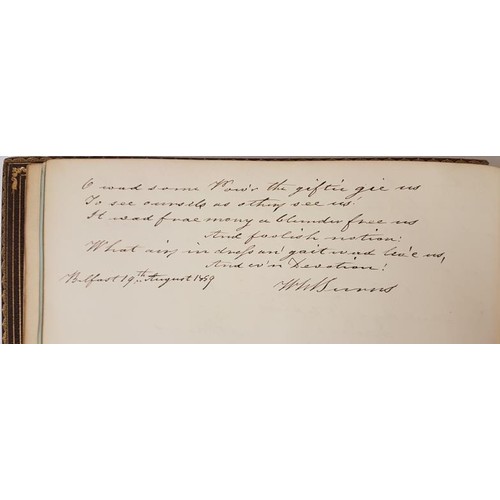 605 - Album relating to Robbie Burns with inscription Belfast 1859