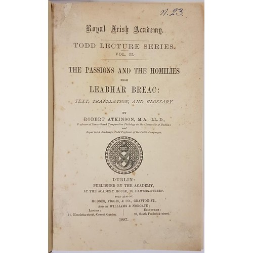 611 - The Passions and Homilies from the Leabhar Breac Todd series 1887