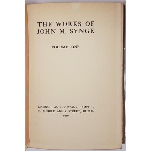 621 - John Millington Synge. The Works. Dublin. Maunsel. 1910. First. 4 volumes Large octavo. Each volume ... 