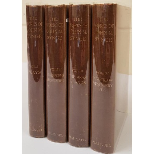 621 - John Millington Synge. The Works. Dublin. Maunsel. 1910. First. 4 volumes Large octavo. Each volume ... 