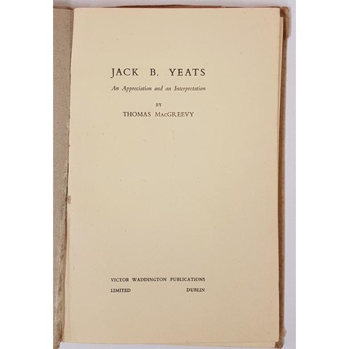 646 - Thomas Mac Greevy; Jack B. Yeats HB first edition 1945 Victor Waddington Publications rare