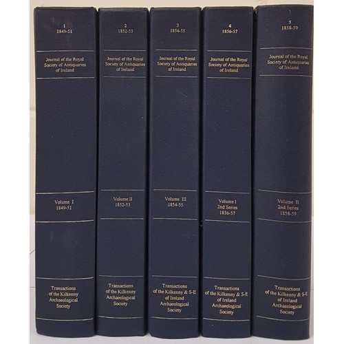 43 - Journal of the Royal Society of Antiquaries of Ireland - 5 bound vols. 1849-51, 1852-53, 1854-55, 18... 