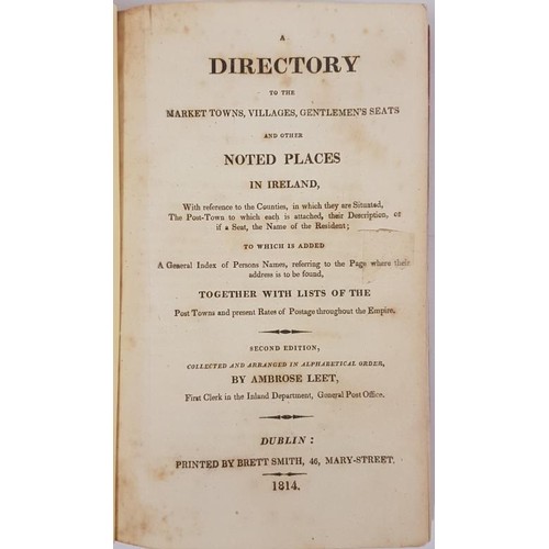 66 - Ambrose Leet. A Directory to the Market Towns, Villages, Gentlemen's Seats and other noted places in... 