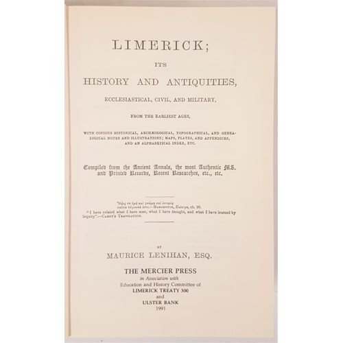 73 - Lenihan, Maurice. Limerick Its History and Antiquities, Ecclesiastical, Civil and Military, from the... 