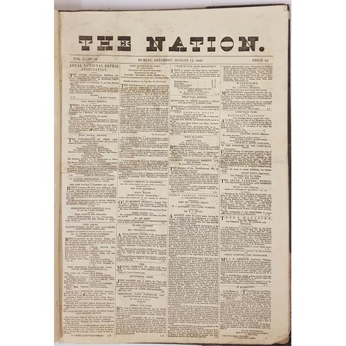 139 - The Nation, a large bound collection of editions c.1842-1843