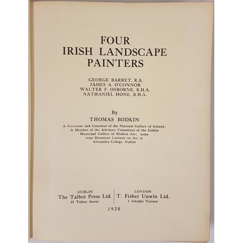 157 - Thomas Bodkin, Four Irish Landscape Painters, small quarto, 1920, pictorial cover, 236 pps. (1)... 