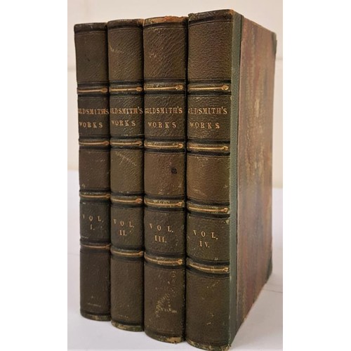 159 - The Works Of Oliver Goldsmith M.B. with a Life and Notes, in four vols. London 1837, half calf (4)... 