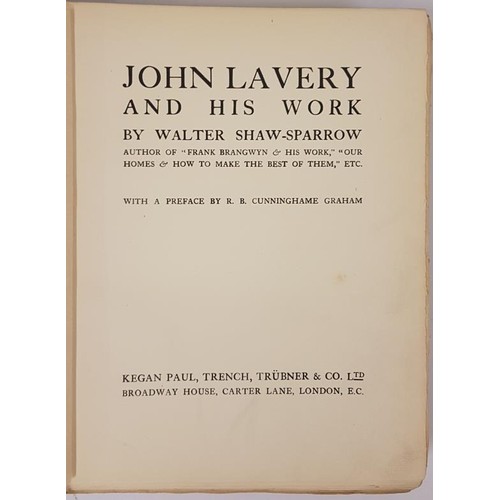 164 - John Lavery and his Work by Walter Shaw-Sparrow with numerous book plates.