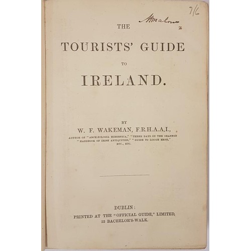 166 - The Tourist’s Guide to Ireland by W. F. Wakeman. Dublin. Circa 1880. Folding map of Ireland. 4... 